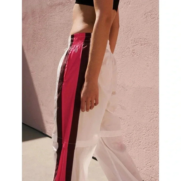 New Free People End Zone Track Pants Wide Leg Nyon Cargo FP Movement White Small - Picture 10 of 13